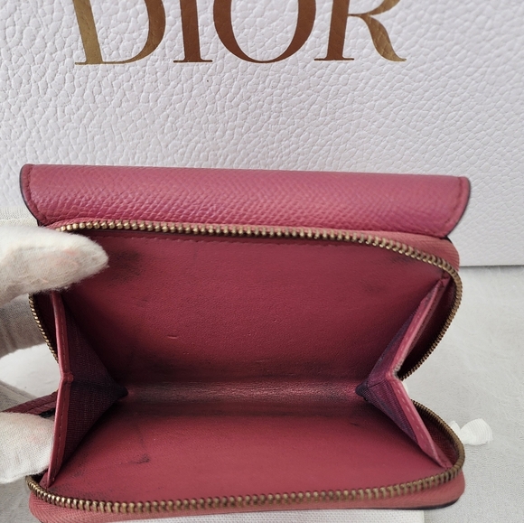 Auth Dior Montiagne Saddle Pink Trifold Wallet - Picture 8 of 10